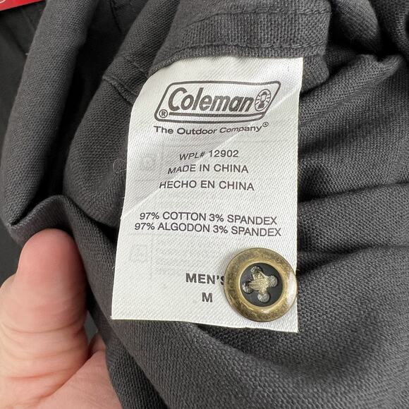 Men’s Coleman Size Medium Shirt Stretch Comfort Work Color Raven Charcoal Gray - Picture 5 of 10